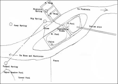 Sketch map showing location of springs