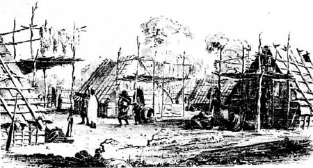 sketch of Dakota village
