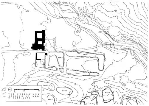 Plan of the pueblo and mission of Abó