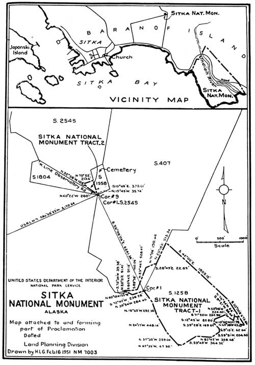 map of Sitka National Monument