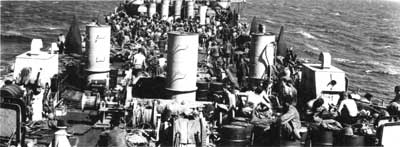 Marine troops on deck