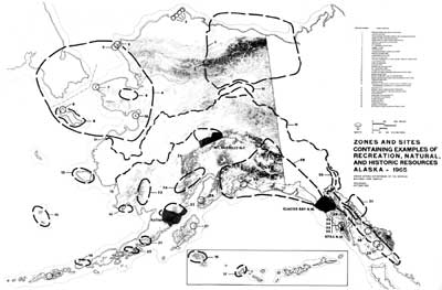 map of potential parklands in Alaska, 1965