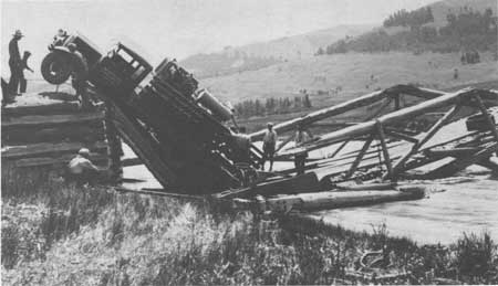 Lamar River Bridge Broken by Overload