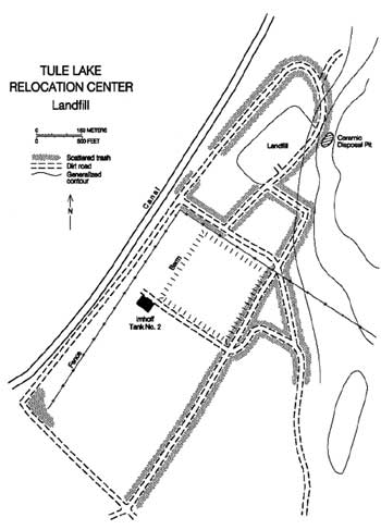 Sketch map of the relocation center landfill vicinity
