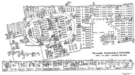 Map of the Tulare Assembly Center