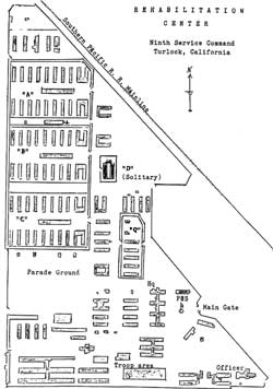 Map of the U.S. Army Turlock Rehabilitation Center