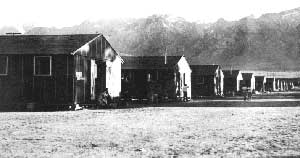 Evacuee barracks at the Manzanar Relocation Center
