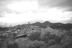 piled concrete rubble, Butte Camp