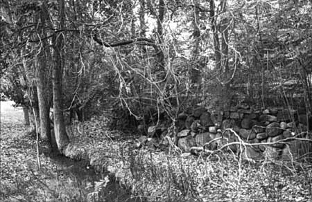 Rock walls and irrigation ditch