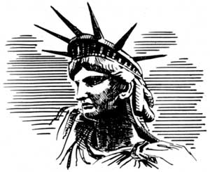 drawing of Lady Liberty