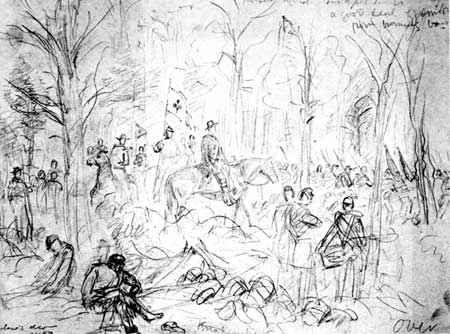 sketch of soldiers