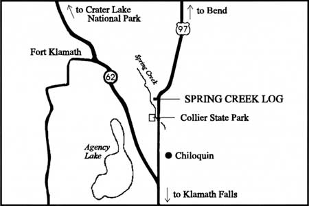 sketch map of Spring Creek log location