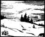 sketch of snow-covered landscape