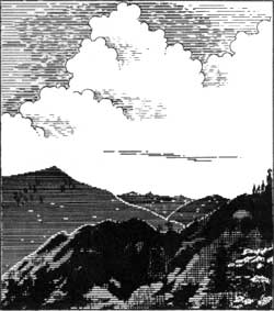 sketch of mountains