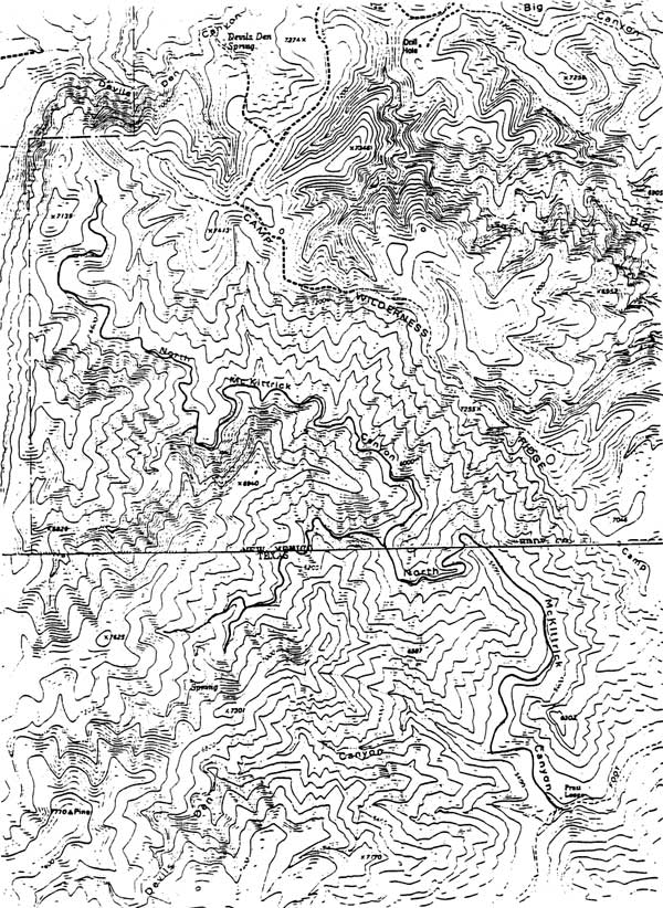 topo map of area