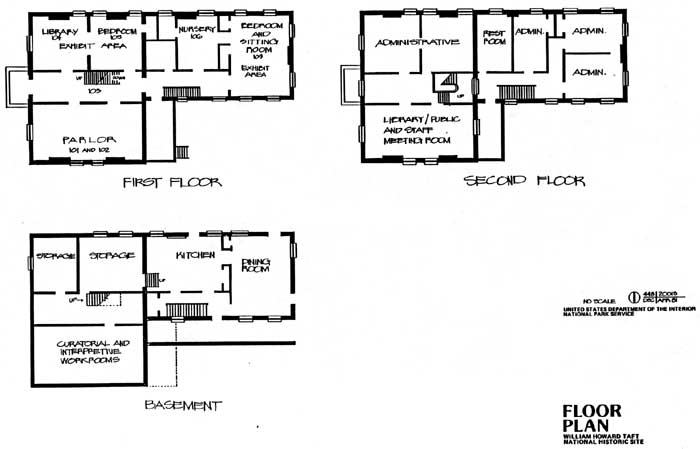 floor plan of Taft home