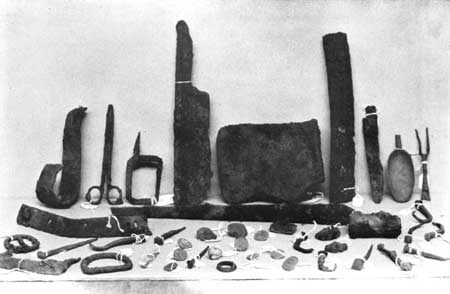 objects uncovered during excavations